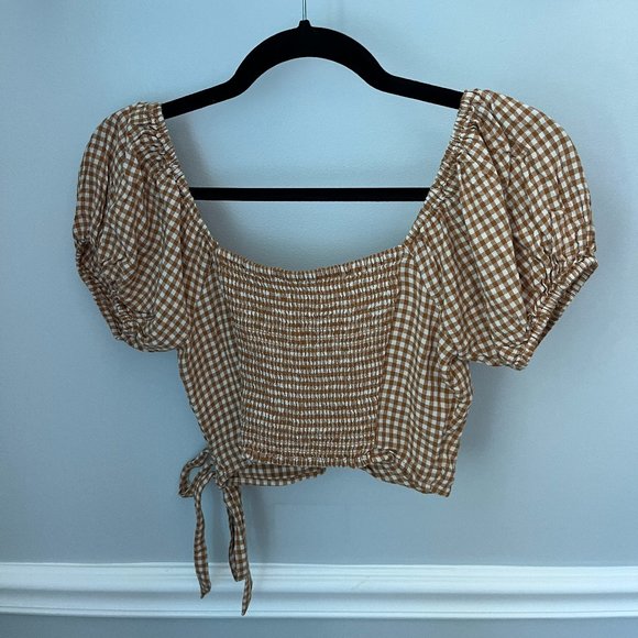 gingham tie shirt 💛 - Picture 2 of 2